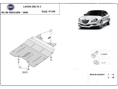 Ocelový kryt motoru Lancia Delta 3 (2008-2014) 2