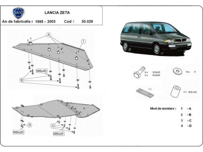 Ocelový kryt motoru Lancia Zeta (1995-2003) 2