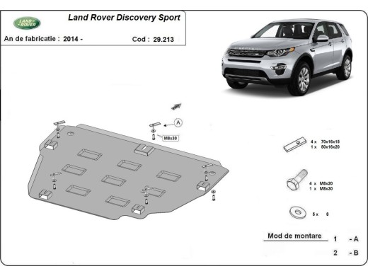 Ocelový kryt motoru Land Rover Discovery Sport (2014-2019)Land Rover Discovery Sport