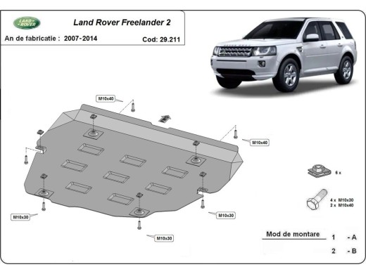 Ocelový kryt motoru Land Rover Freelander 2 (2007-2014)Land Rover Freelander