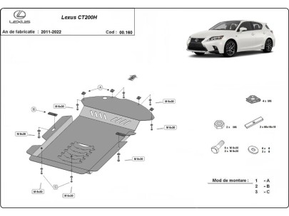Ocelový kryt katalyzátoru Lexus CT200H (2011-2022)