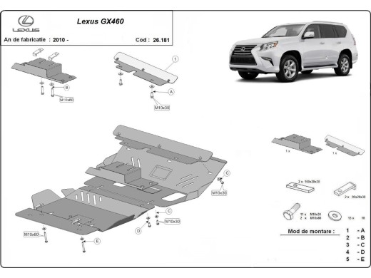 Ocelový kryt motoru Lexus GX460 (2010-2025)Lexus GX