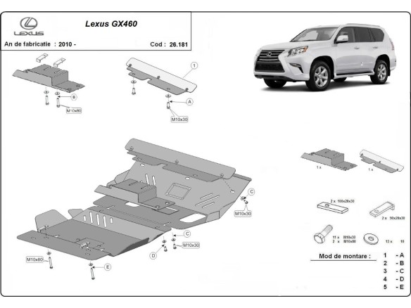 Ocelový kryt motoru Lexus GX460 (2010-2025)Lexus GX