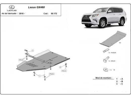 Ocelový kryt převodovky Lexus GX460 (2010-2025)Lexus GX