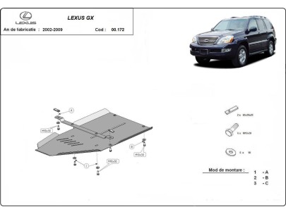 Ocelový kryt převodovky Lexus GX (2002-2009) 2