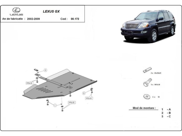 Ocelový kryt převodovky Lexus GX (2002-2009)Lexus GX