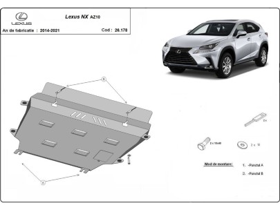 Ocelový kryt motoru Lexus NX AZ10 (2014-2021) 2
