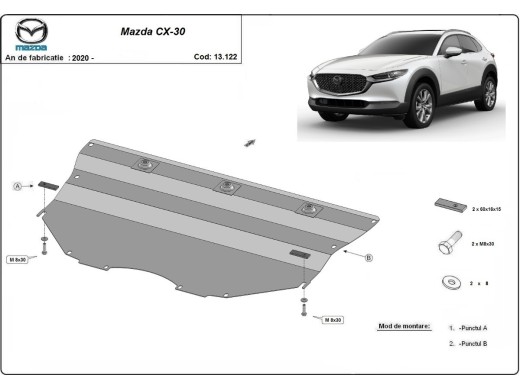 Ocelový kryt motoru Mazda CX-30 (2019-2025)Mazda  CX-30