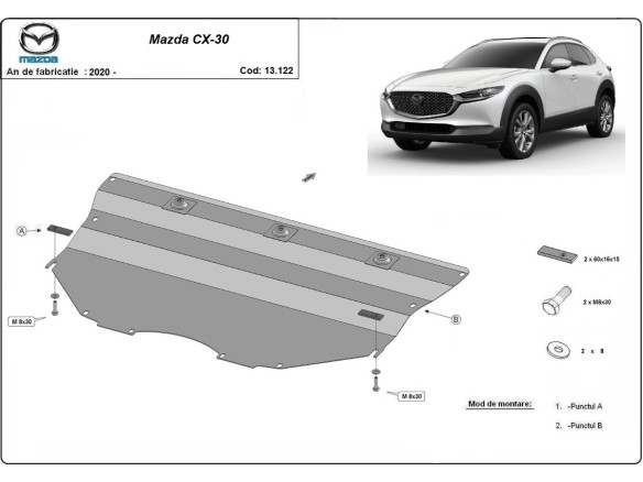 Ocelový kryt motoru Mazda CX-30 (2019-2025)Mazda  CX-30