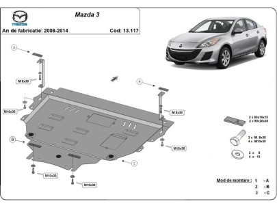 Ocelový kryt motoru Mazda 3 (2008-2014) 2
