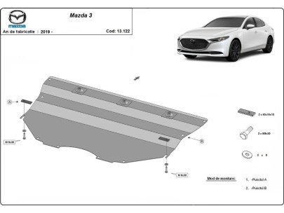 Ocelový kryt motoru Mazda 3 (2019-2025) 2