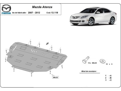 Ocelový kryt motoru Mazda Atenza (2007-2012) 2
