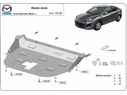Ocelový kryt motoru Mazda Axela (2013-2025) 2