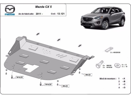 Ocelový kryt motoru Mazda CX5 (2011-2025)Mazda CX5