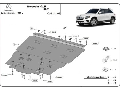 Ocelový kryt motoru Mercedes GLB X247 (2019-2026)