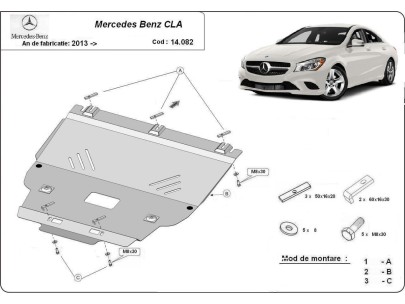 Ocelový kryt motoru Mercedes CLA X117 (2013-2019) 2