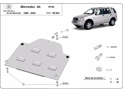 Ocelový kryt diferenciálu Mercedes ML W163 (1998-2005) 2