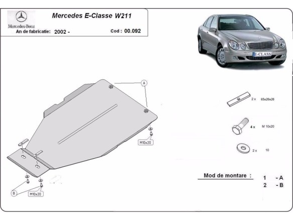 Ocelový kryt převodovky automat Mercedes E-Clasee W211 (2002-2008)Mercedes E-Classe