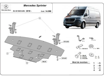 Ocelový kryt motoru Mercedes Sprinter-RWD (2018-2026) 2