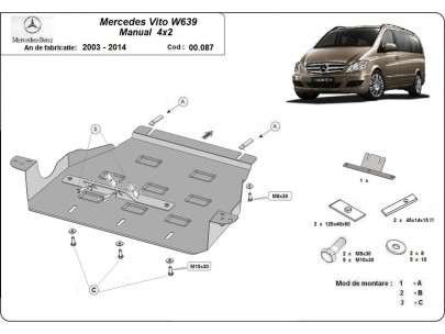 Ocelový kryt převodovky Mercedes Viano W639 - 2.2 D 4x2 (2003-2014) 2