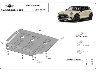Ocelový kryt motoru Mini Clubman (2015-2025) 2
