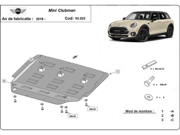 Ocelový kryt motoru Mini Clubman (2015-2025)Mini Clubman