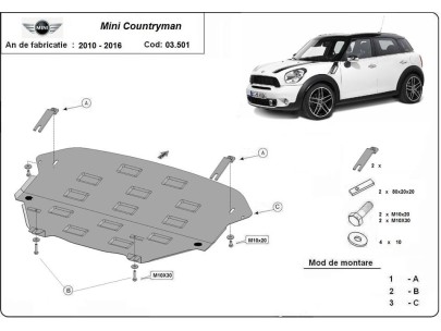 Ocelový kryt motoru Mini Countryman (2010-2017) 2
