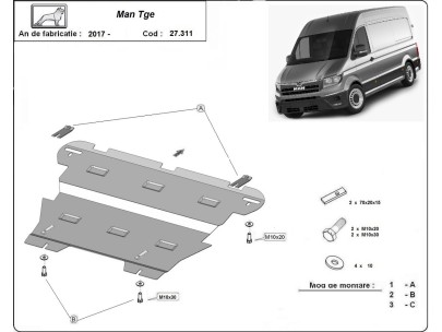 Ocelový kryt motoru Man Tge (2017-2025) 2