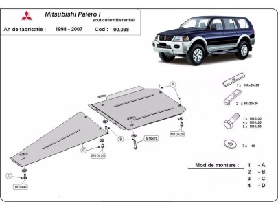Ocelový kryt převodovky a reduktoru Mitsubishi Pajero Sport 1 (1998-2007) 2
