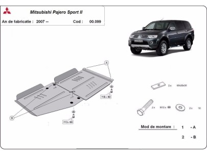 Ocelový kryt převodovky Mitsubishi Pajero Sport 2 (2008-2016) 2
