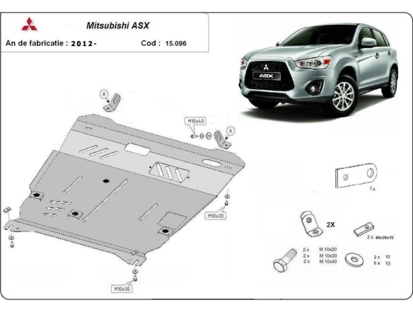 Ocelový kryt motoru Mitsubishi ASX (2010-2022)Mitsubishi ASX