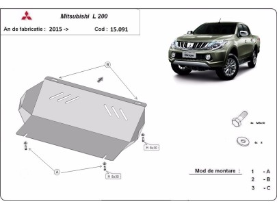 Ocelový kryt chladiče Mitsubishi L200 (2015-2026) 2