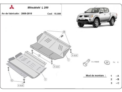 Ocelový kryt motoru Mitsubishi L 200 (2005-2015) 2