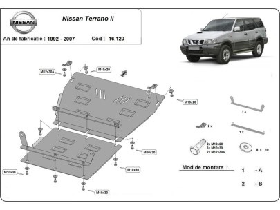 Ocelový kryt motoru Nissan Terrano II (1992-2007) 2