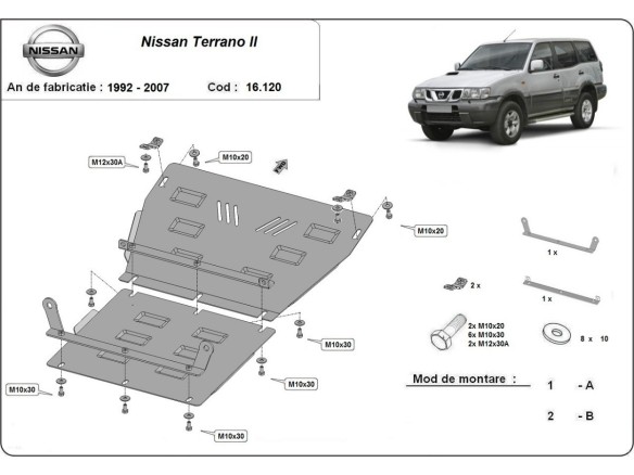 Ocelový kryt motoru Nissan Terrano II (1992-2007)Nissan Terrano 