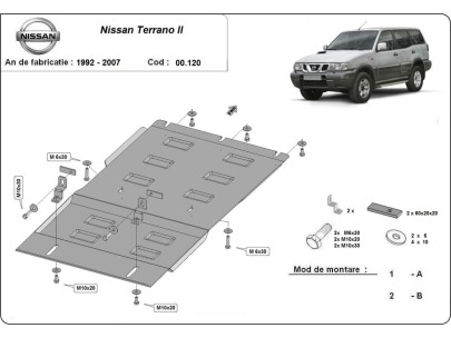 Ocelový kryt převodovky Nissan Terrano II (1992-2007) 2