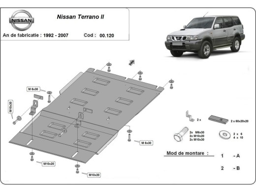 Ocelový kryt převodovky Nissan Terrano II (1992-2007)Nissan Terrano 