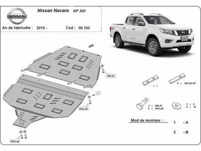 Ocelový kryt převodovky Nissan Navara NP300 - D23 (2015-2021) 2