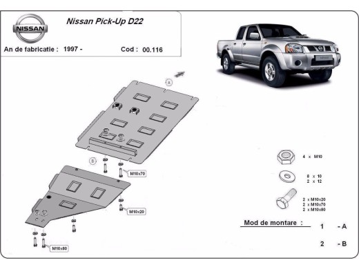 Ocelový kryt převodovky Nissan Pick Up (1997-2017)Nissan Pick Up