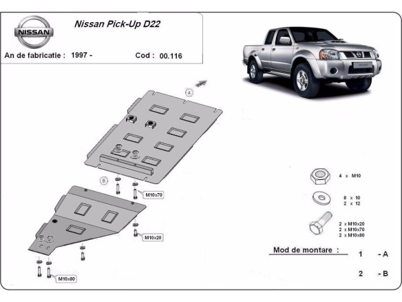 Ocelový kryt převodovky Nissan Pick Up (1997-2017)Nissan Pick Up