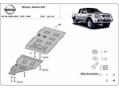 Ocelový kryt motoru Nissan Navara D22 (1997-2004)Nissan Navara
