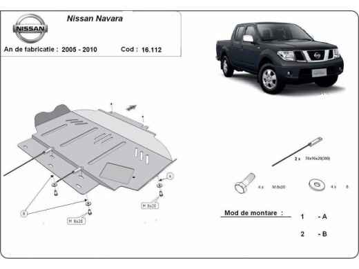 Ocelový kryt motoru Nissan Navara (2005-2015)Nissan Navara