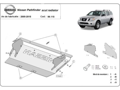 Ocelový kryt motoru Nissan Navara D22 (1997-2004)Nissan Navara