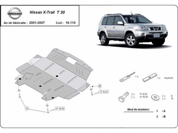 Ocelový kryt motoru Nissan X-Trail T30 (2001-2007)Nissan X-Trail