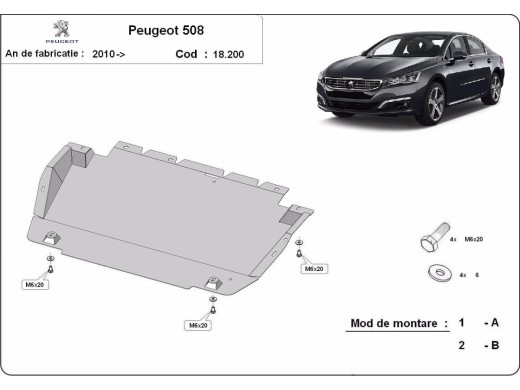 Ocelový kryt motoru Peugeot 508 (2010-2018)Peugeot 508