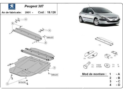 Ocelový kryt motoru Peugeot 306 (1997-2004)Peugeot 306 2
