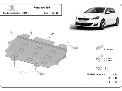 Ocelový kryt motoru Peugeot 306 (1997-2004)Peugeot 306 2
