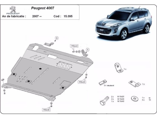 Ocelový kryt motoru Peugeot 4007 (2007-2012)Peugeot 4007
