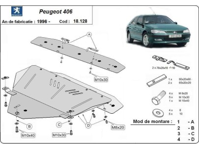 Ocelový kryt motoru Peugeot 306 (1997-2004)Peugeot 306 2