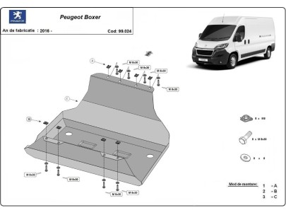 Ocelový kryt palivové nádrže Peugeot Boxer (2016-2026) 2